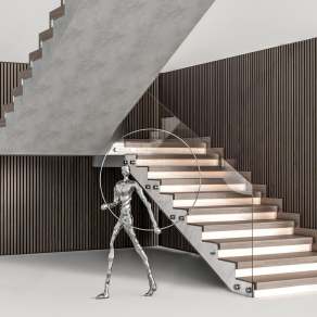 现代扶手楼梯3D模型下载